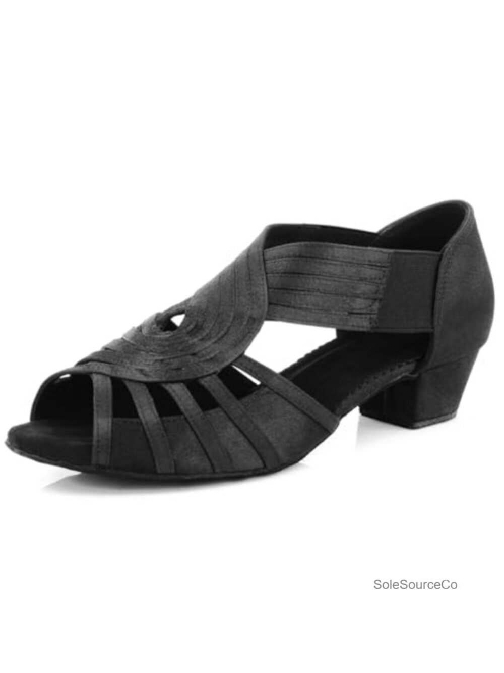 Satin Low Heel Latin Dance Shoes Women Suede Sole